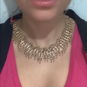BCBG Maxazria Gold Necklace with Light Pink Gems